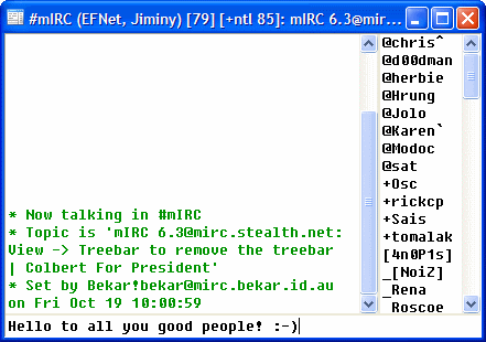 mIRC Channel Window