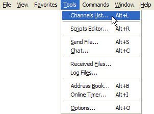 mIRC Tools Menu